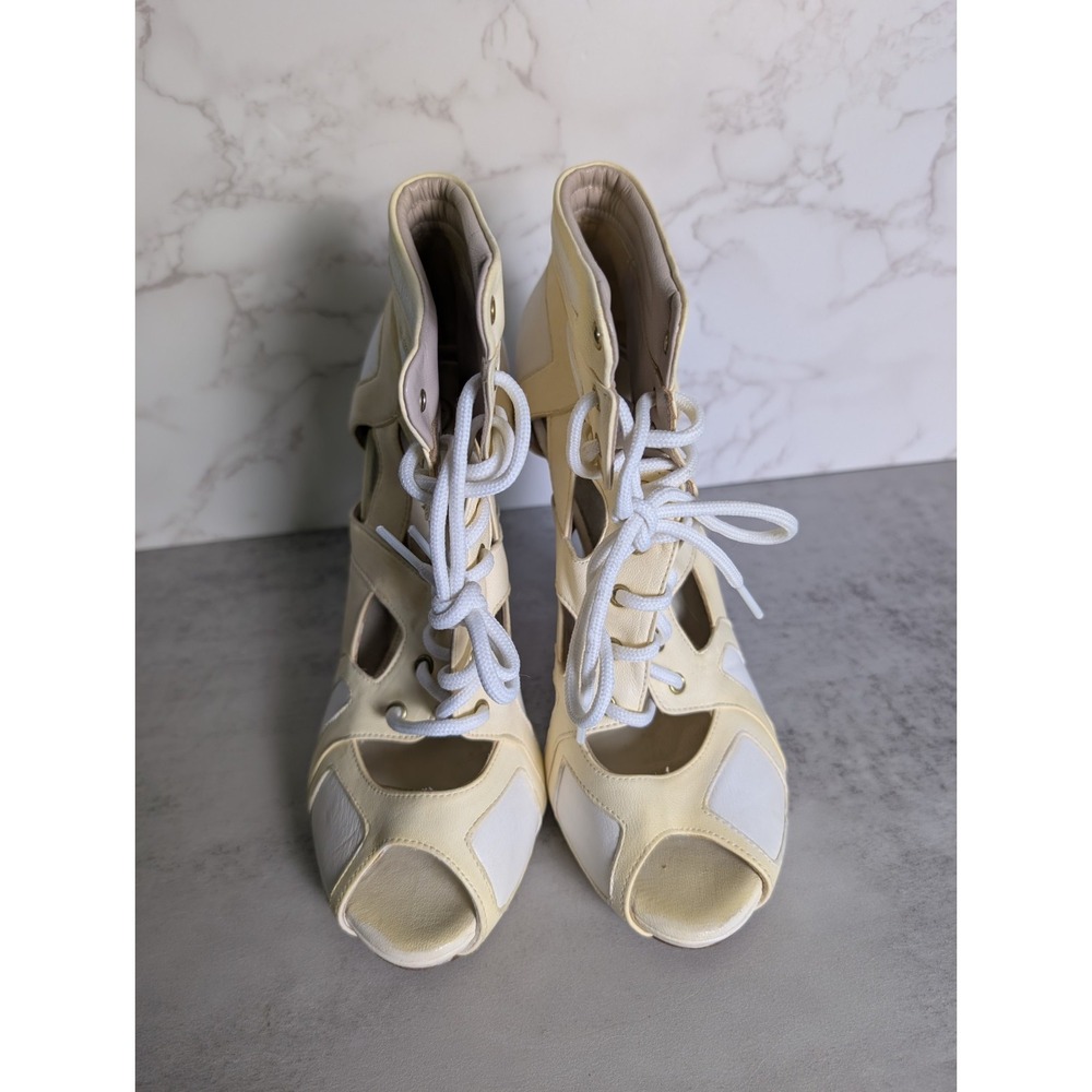 Women's McQ Alexander McQueen Cutout Leather Ankle Boots - Size 38/US 7.5 RARE